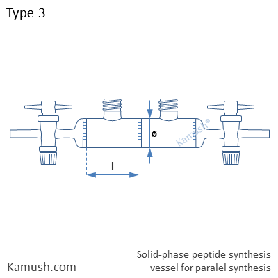 Laboratory vessel for peptide synthesis